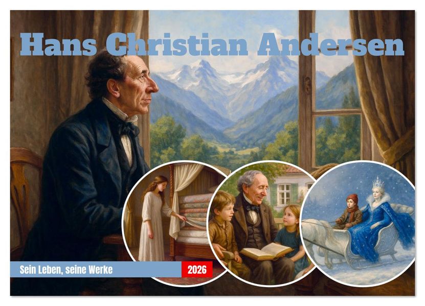 Hans Christian Andersen. Sein Leben seine Werke (Wandkalender 2026 DIN A2 quer) CALVENDO Monatskalender