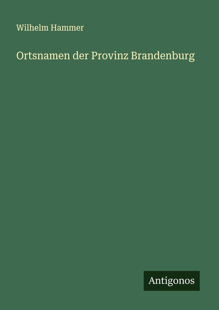 Ortsnamen der Provinz Brandenburg