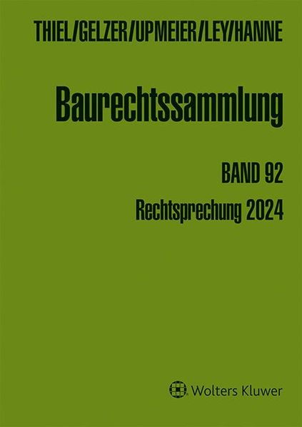 Baurechtssammlung. Rechtsprechung des Bundesverwaltungsgerichts... / Baurechtssammlung Band 92