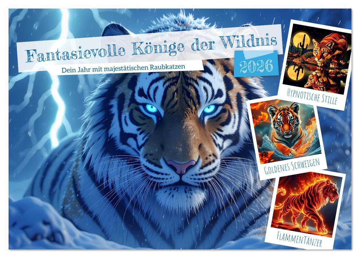 Fantasievolle Könige der Wildnis (Tischkalender 2026 DIN A5 quer) CALVENDO Monatskalender