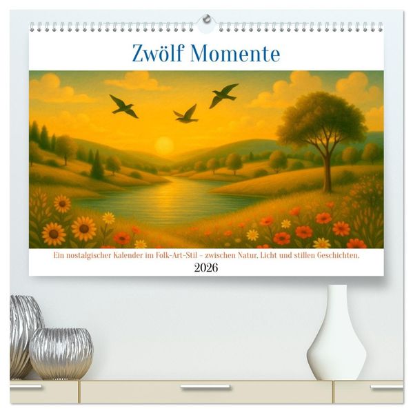 Zwölf Momente (hochwertiger Premium Wandkalender 2026 DIN A2 quer) Kunstdruck in Hochglanz