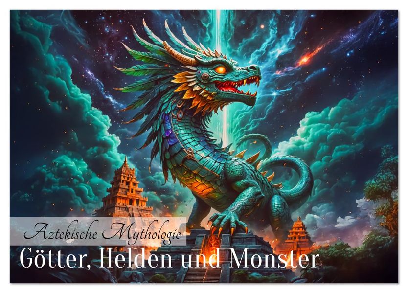 Aztekische Mythologie - Götter Helden und Monster (Tischkalender 2026 DIN A5 quer) CALVENDO Monatskalender