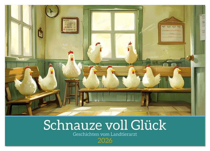 Schnauze voll Glück (Wandkalender 2026 DIN A2 quer) CALVENDO Monatskalender