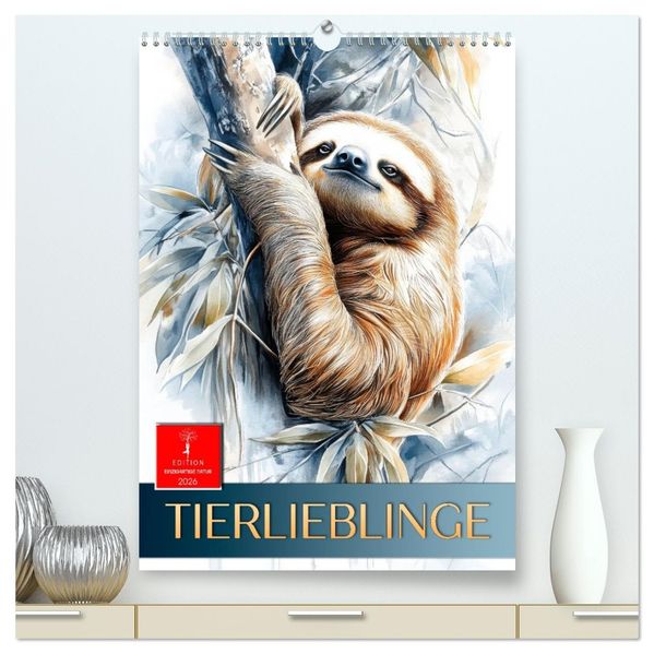 Tierlieblinge (hochwertiger Premium Wandkalender 2026 DIN A2 hoch) Kunstdruck in Hochglanz