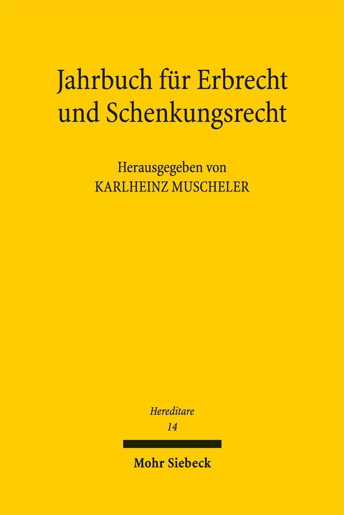 Jahrbuch für Erbrecht und Schenkungsrecht