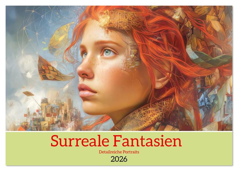 Surreale Fantasien - Detailreiche Portraits (Wandkalender 2026 DIN A2 quer) CALVENDO Monatskalender