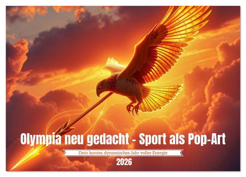 Olympia neu gedacht - Sport als Pop-Art (Wandkalender 2026 DIN A2 quer) CALVENDO Monatskalender