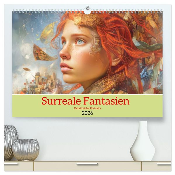 Surreale Fantasien - Detailreiche Portraits (hochwertiger Premium Wandkalender 2026 DIN A2 quer) Kunstdruck in Hochglanz