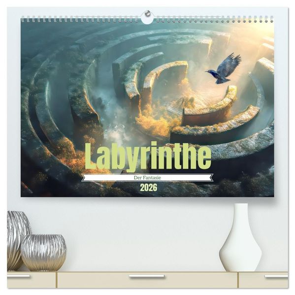 Labyrinthe - Der Fantasie (hochwertiger Premium Wandkalender 2026 DIN A2 quer) Kunstdruck in Hochglanz