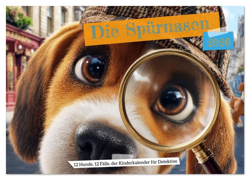 Die Spürnasen - 12 Hunde 12 Fälle der Kinderkalender für Detektive (Tischkalender 2026 DIN A5 quer) CALVENDO Monatskalender