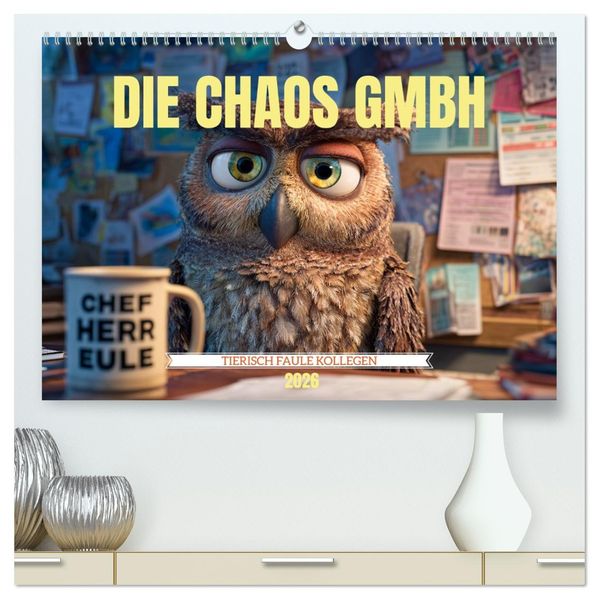Die Chaos GmbH - Tierisch faule Kollegen (hochwertiger Premium Wandkalender 2026 DIN A2 quer) Kunstdruck in Hochglanz