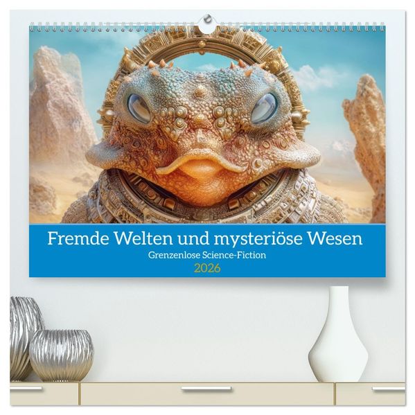 Fremde Welten und mysteriöse Wesen - Grenzenlose Science-Fiction (hochwertiger Premium Wandkalender 2026 DIN A2 quer) Kunstdruck in Hochglanz