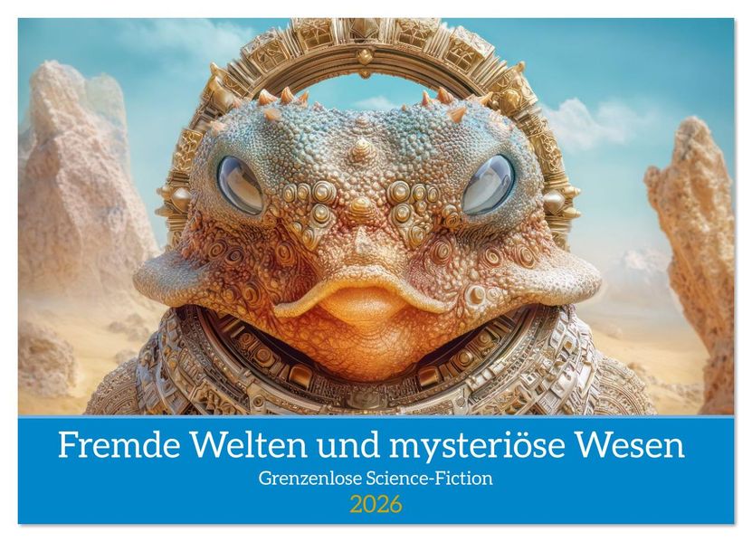 Fremde Welten und mysteriöse Wesen - Grenzenlose Science-Fiction (Wandkalender 2026 DIN A2 quer) CALVENDO Monatskalender