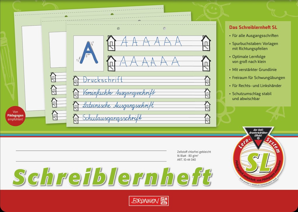 Brunnen Schreiblernheft "Lineatur SL"