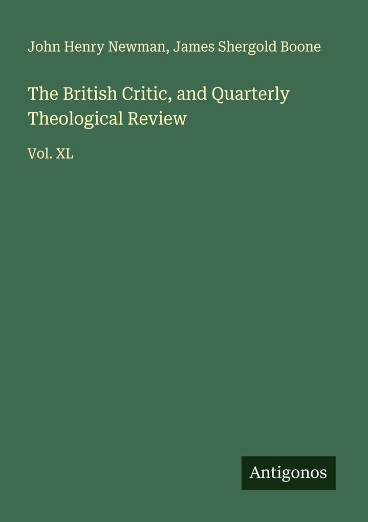 The British Critic and Quarterly Theological Review