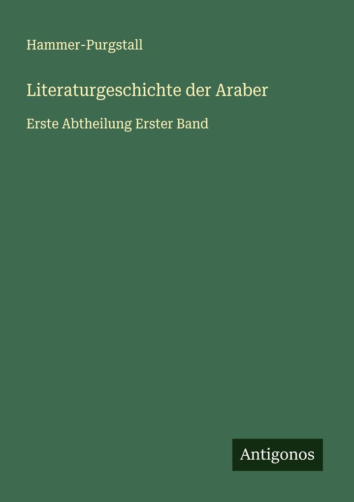 Literaturgeschichte der Araber