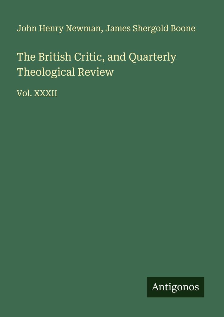 The British Critic and Quarterly Theological Review