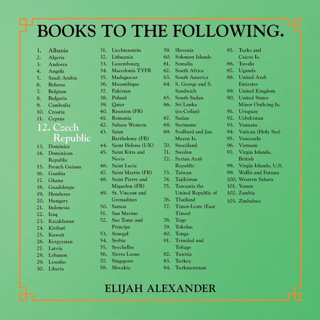 BOOKS TO THE FOLLOWING.