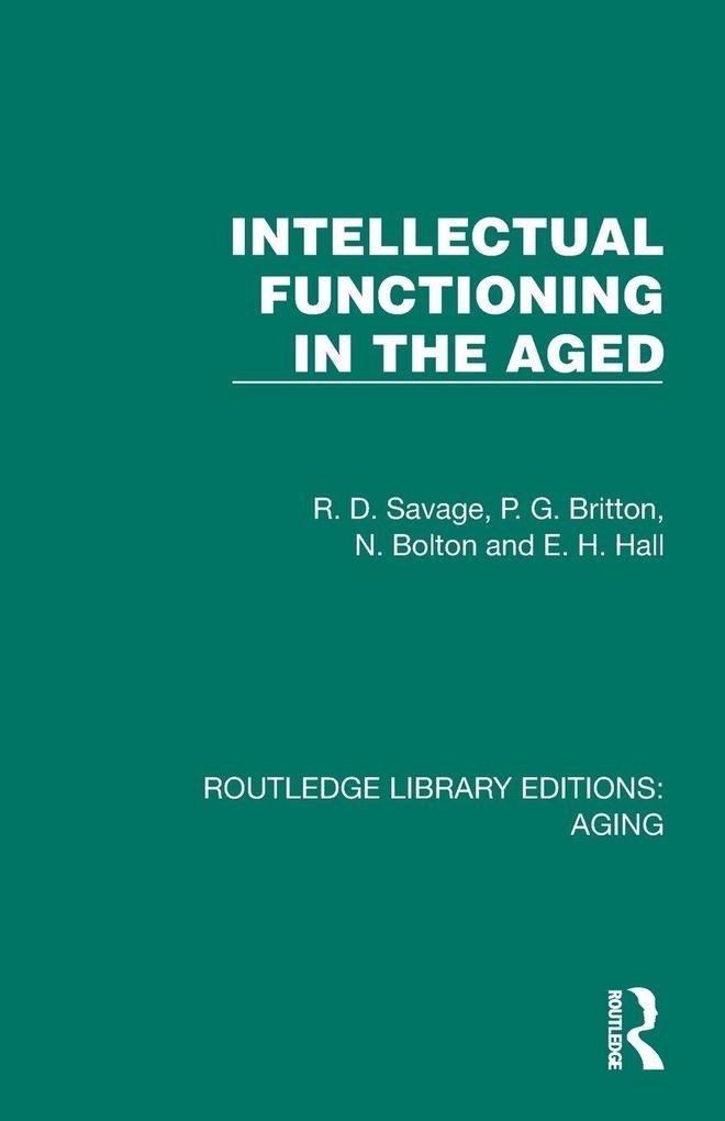 Intellectual Functioning in the Aged