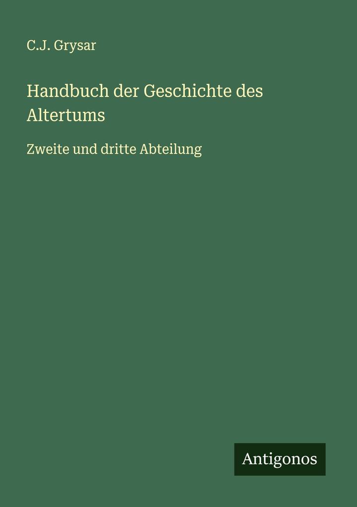 Handbuch der Geschichte des Altertums