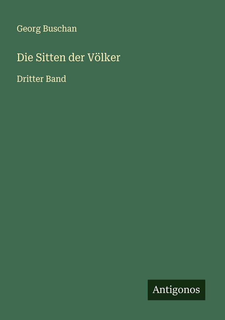 Die Sitten der Völker