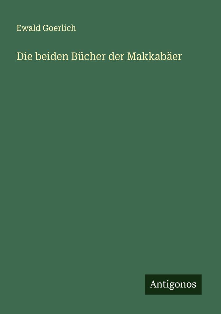 Die beiden Bücher der Makkabäer