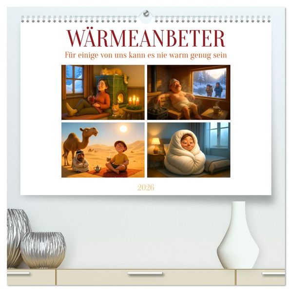 Wärmeanbeter (hochwertiger Premium Wandkalender 2026 DIN A2 quer) Kunstdruck in Hochglanz