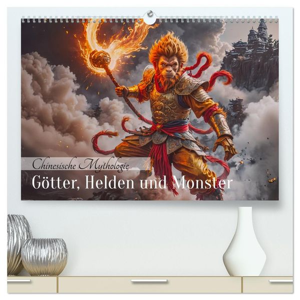 Chinesische Mythologie - Götter Helden und Monster (hochwertiger Premium Wandkalender 2026 DIN A2 quer) Kunstdruck in Hochglanz
