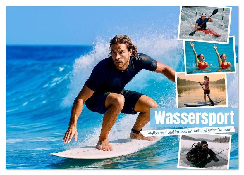 Wassersport. Wettkampf und Freizeit im auf und unter Wasser (Tischkalender 2026 DIN A5 quer) CALVENDO Monatskalender