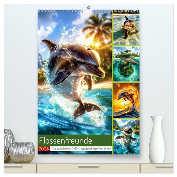 Flossenfreunde (hochwertiger Premium Wandkalender 2026 DIN A2 hoch) Kunstdruck in Hochglanz