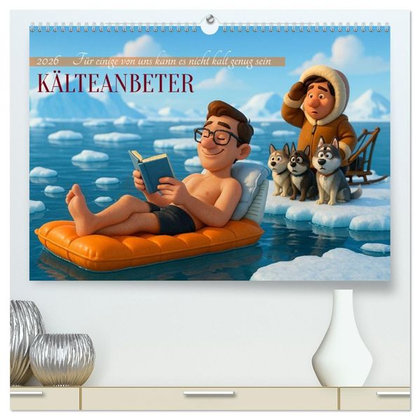 Kälteanbeter (hochwertiger Premium Wandkalender 2026 DIN A2 quer) Kunstdruck in Hochglanz