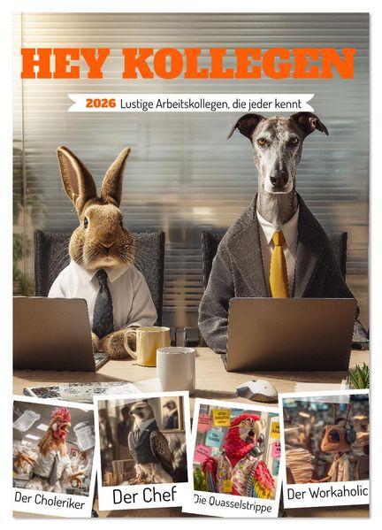 Hey Kollegen - Lustige Arbeitskollegen die jeder kennt (Wandkalender 2026 DIN A4 hoch) CALVENDO Monatskalender