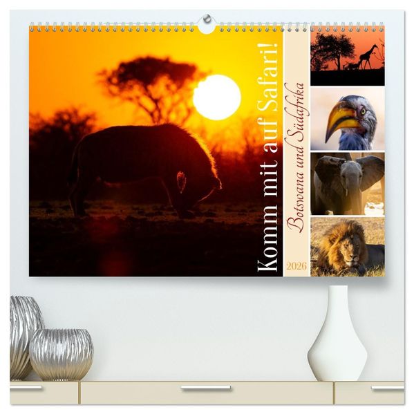 Komm mit auf Safari! Botswana und Südafrika (hochwertiger Premium Wandkalender 2026 DIN A2 quer) Kunstdruck in Hochglanz