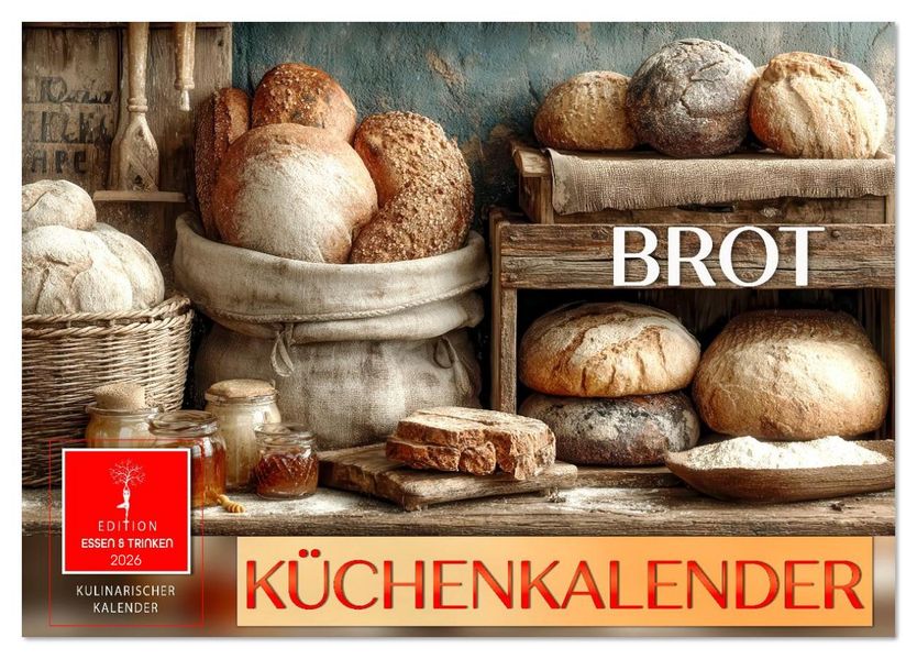 Küchenkalender Brot (Tischkalender 2026 DIN A5 quer) CALVENDO Monatskalender