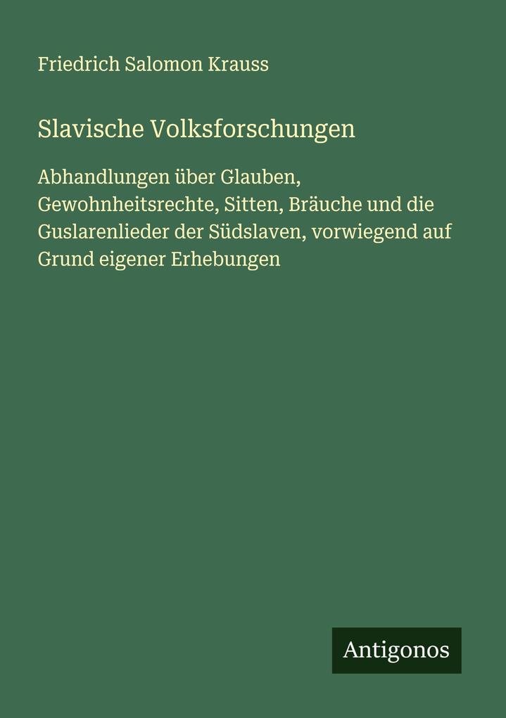 Slavische Volksforschungen