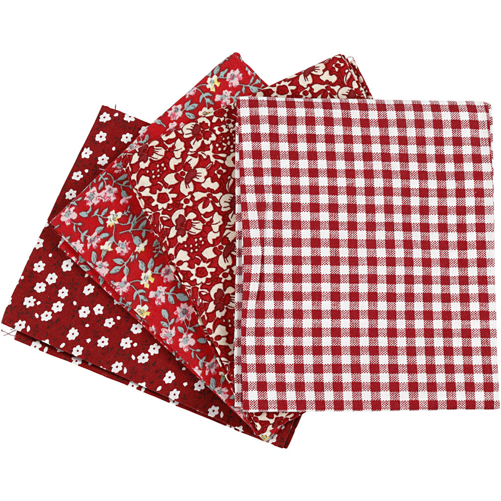 Creativ Company Patchwork-Stoff Größe 45x55 cm 100 g Rot 4 Stk/ 1 Bündl.