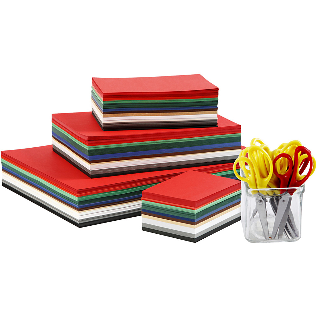Creativ Company Weihnachtskarten und Scheren - Sortiment A3A4A5A6 180 g sortierte Farben 1 Set