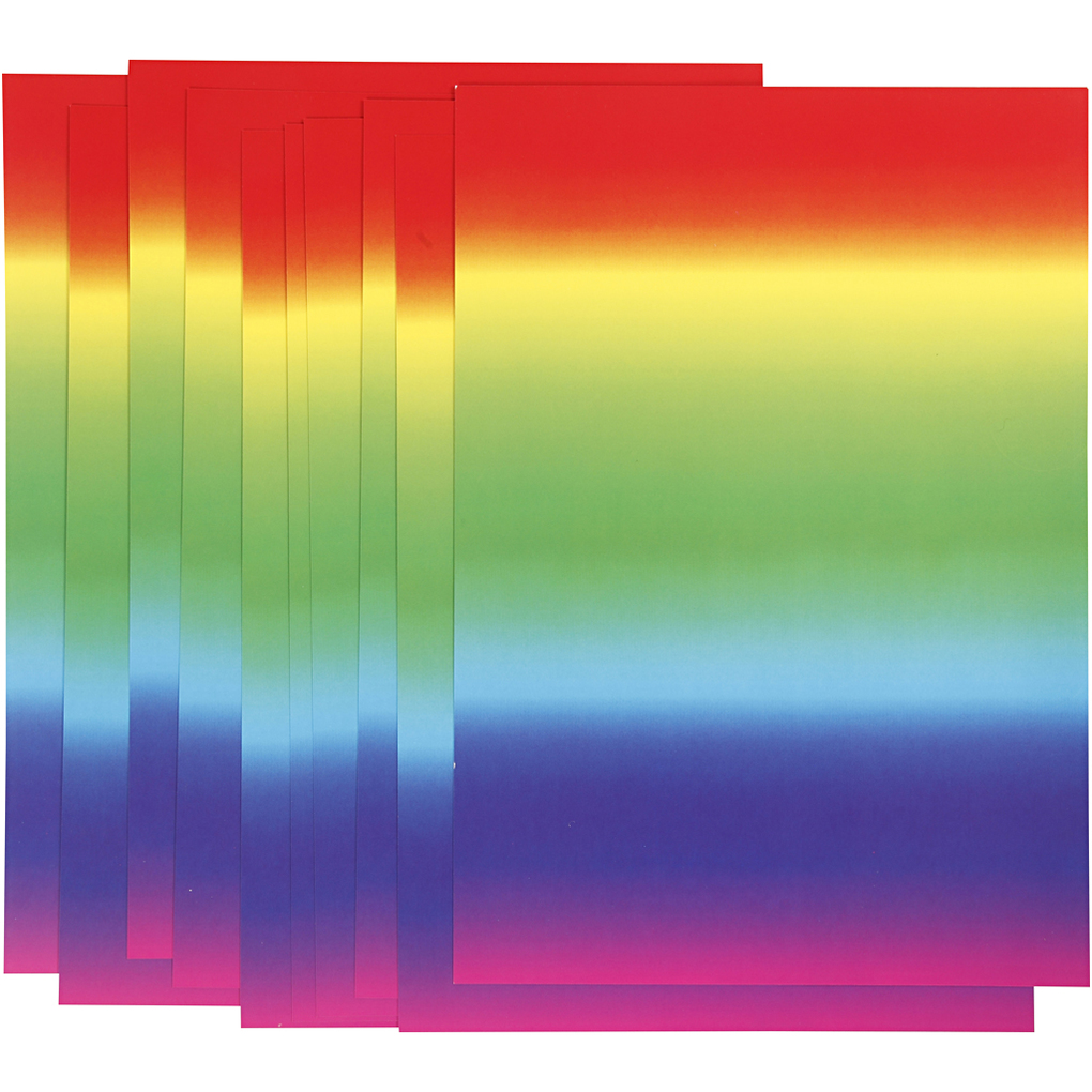 Creativ Company Regenbogen-Papier A4 Blatt 210x297 mm 180 g 10 Blatt