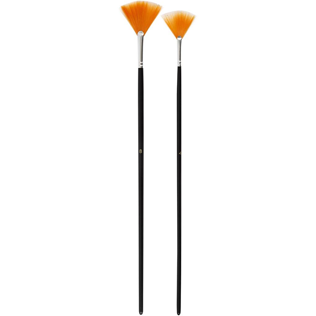 Creativ Company Gold Line Pinsel Nr. 4+8 L 29-30 cm B 2-3 mm Fächer 2 Stk