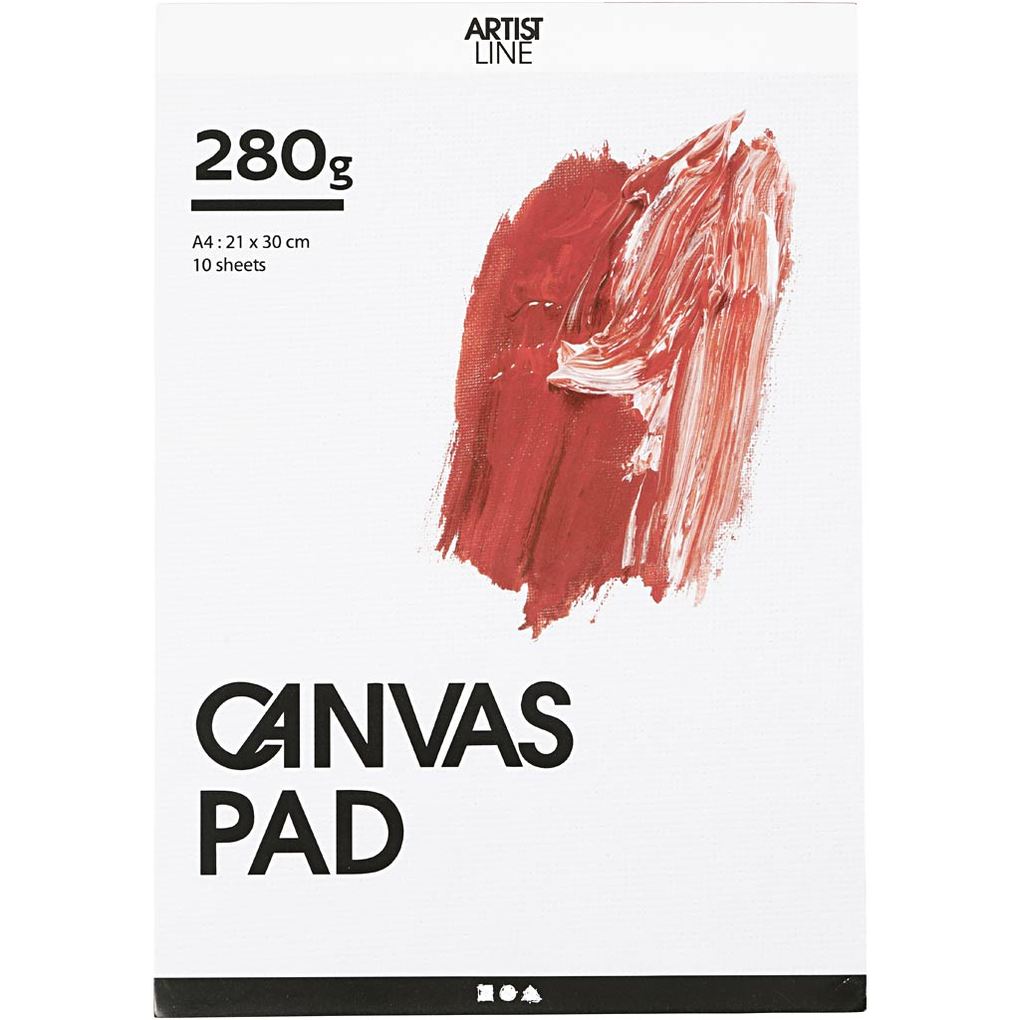 Creativ Company Leinwand-Block A4 Blatt 210x297 mm 280 g Weiß 10 Blatt/ 1 Stk
