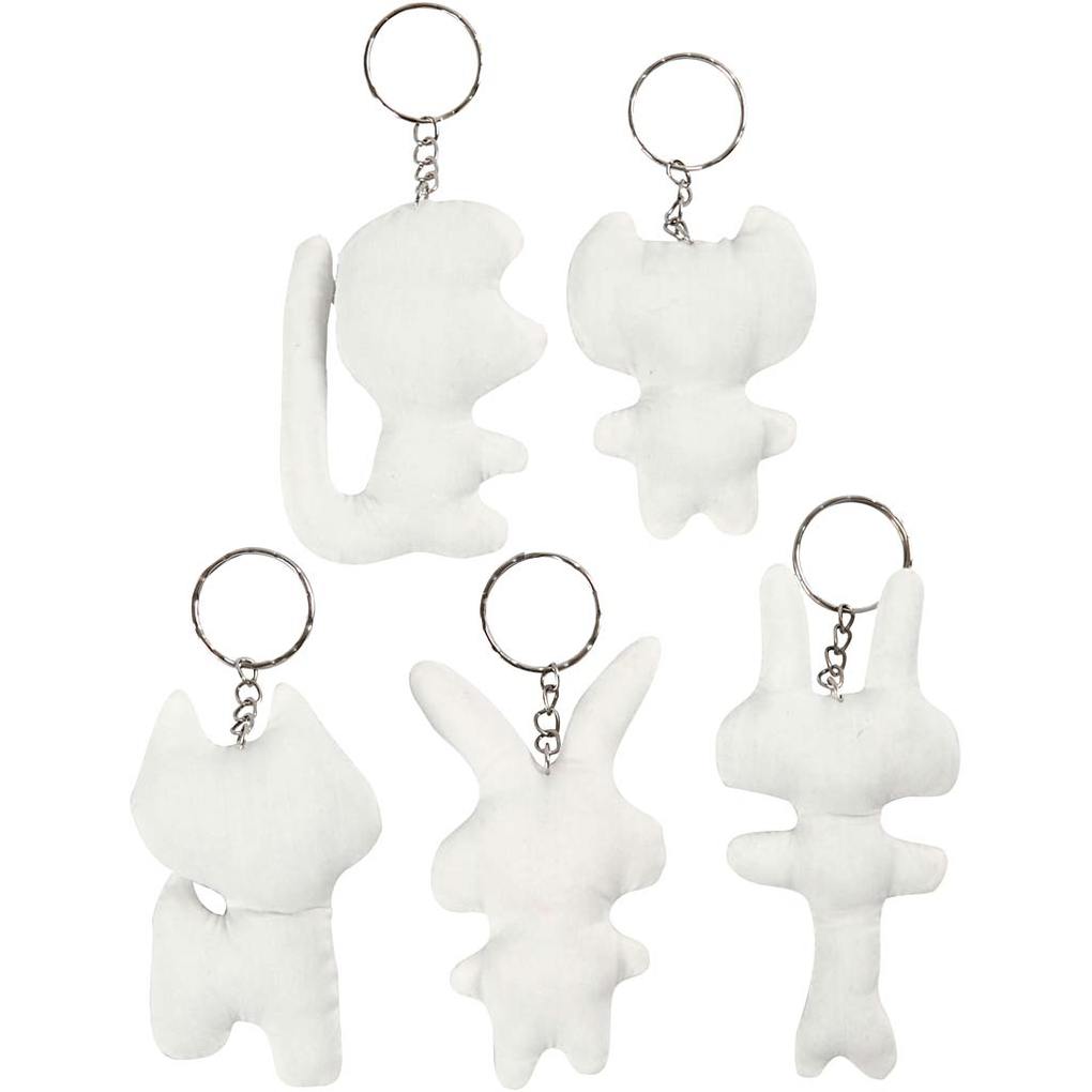 Creativ Company Schlüsselanhänger aus Stoff H 6-10 cm 5 Stk