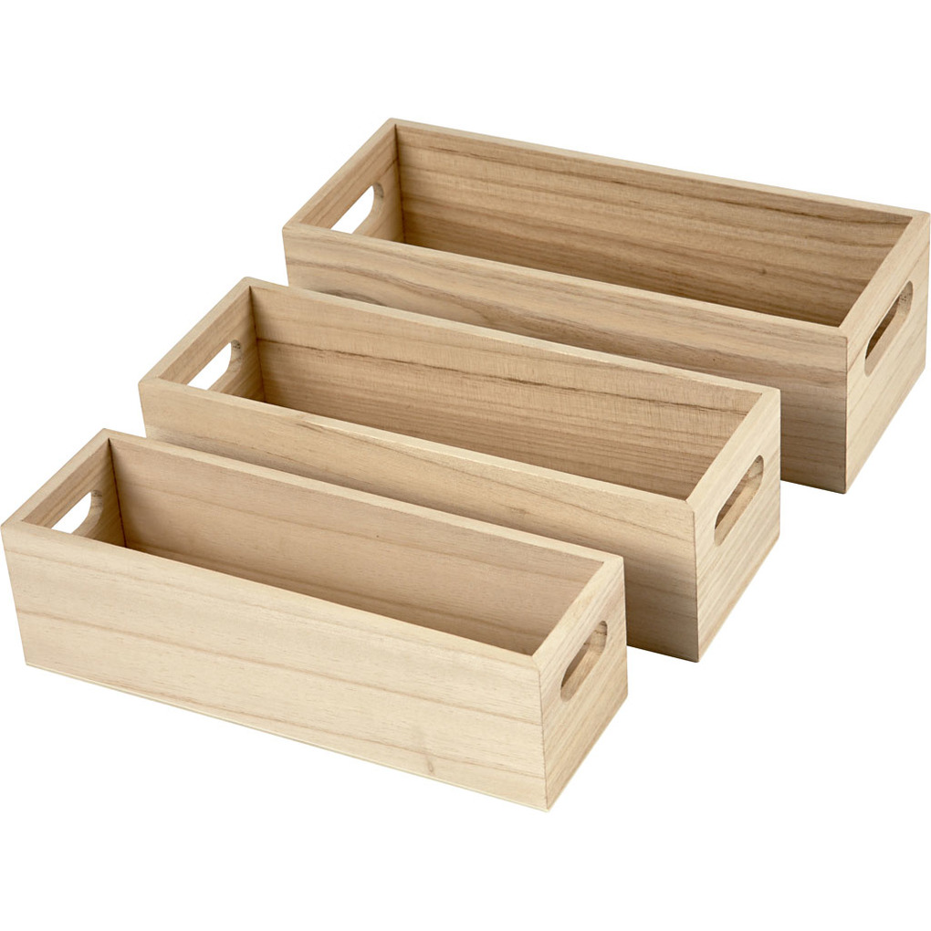 Creativ Company Holzkasten H 65-75 cm L 22+235+25 cm B 65+75+85 cm 3 Stk/ 1 Set