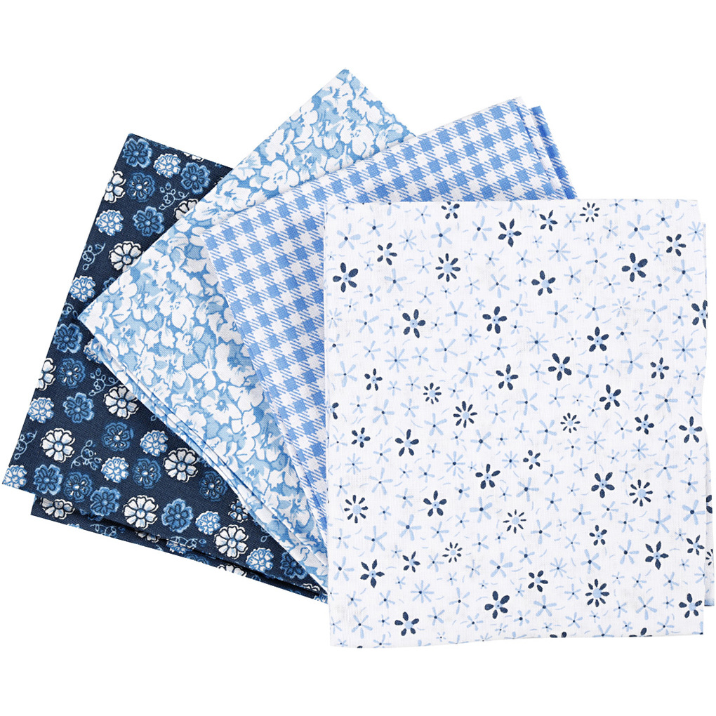 Creativ Company Patchwork-Stoff Größe 45x55 cm 100 g Blau 4 Stk/ 1 Bündl.