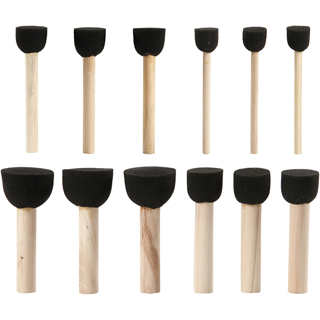 Creativ Company Schaumstoffpinsel L 9-10 cm D 13+20+25+35 mm 12 Stk