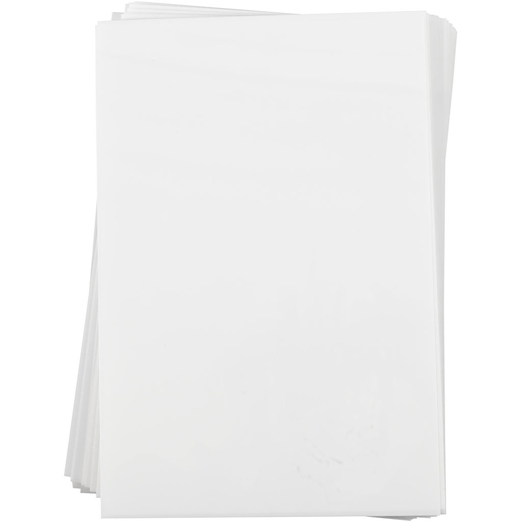 Creativ Company Plastikschrumpfplatten Blatt 20x30 cm Dicke 03 mm Mattweiß 100 Blatt
