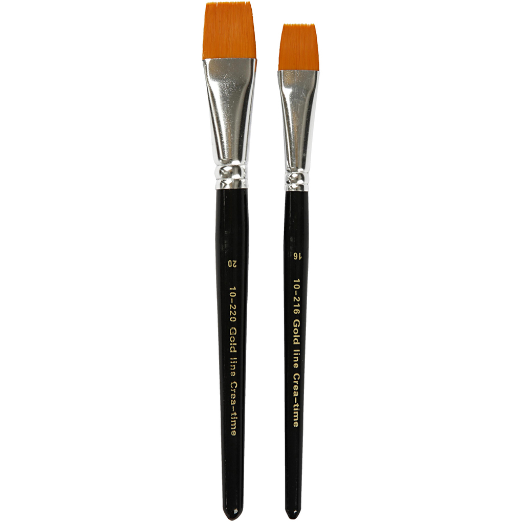 Creativ Company Gold Line Pinsel Nr. 16+20 L 19-20 cm B 17-24 mm Flach 2 Stk