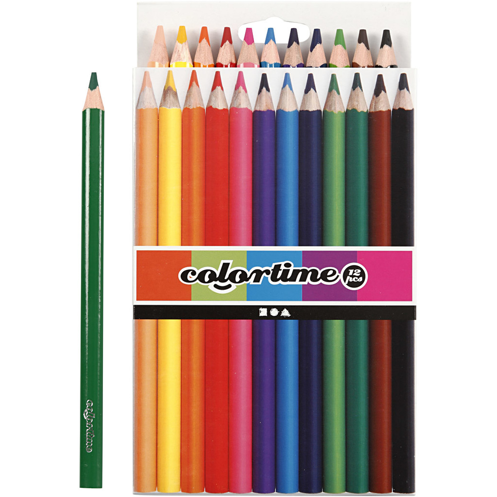 Creativ Company Colortime Buntstifte L 1745 cm Mine 5 mm JUMBO sortierte Farben 12 Stk