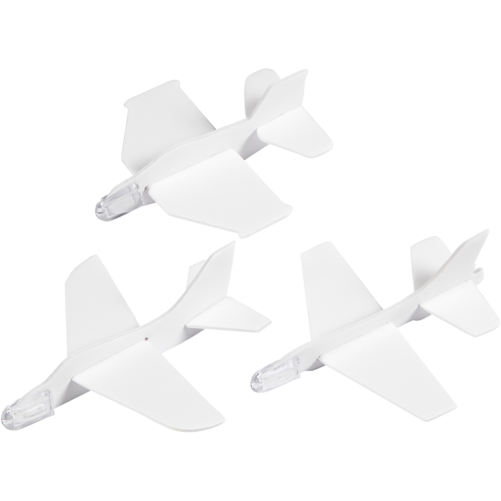 Creativ Company Flugzeug-Sortiment L 115-125 cm B 11-12 cm Weiß 3 Stk