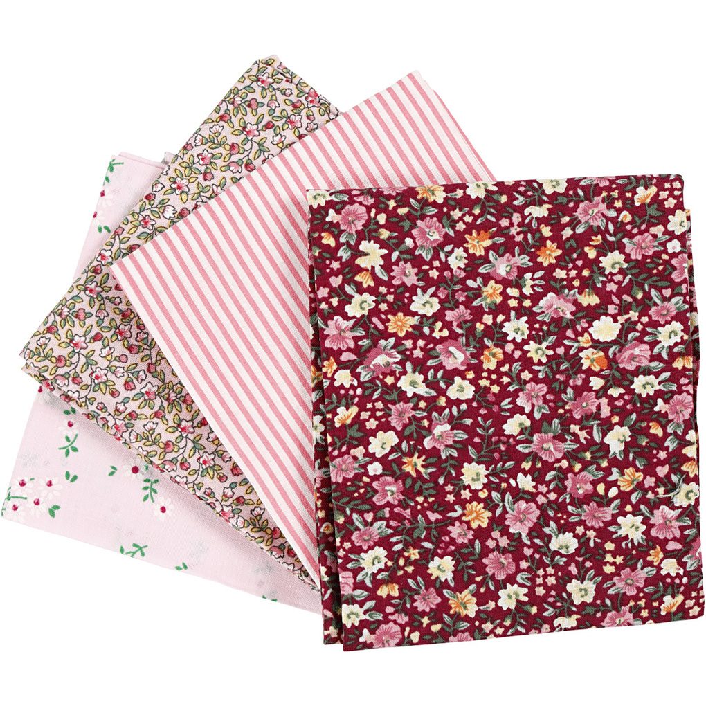 Creativ Company Patchwork-Stoff Größe 45x55 cm 100 g Rosa 4 Stk/ 1 Bündl.