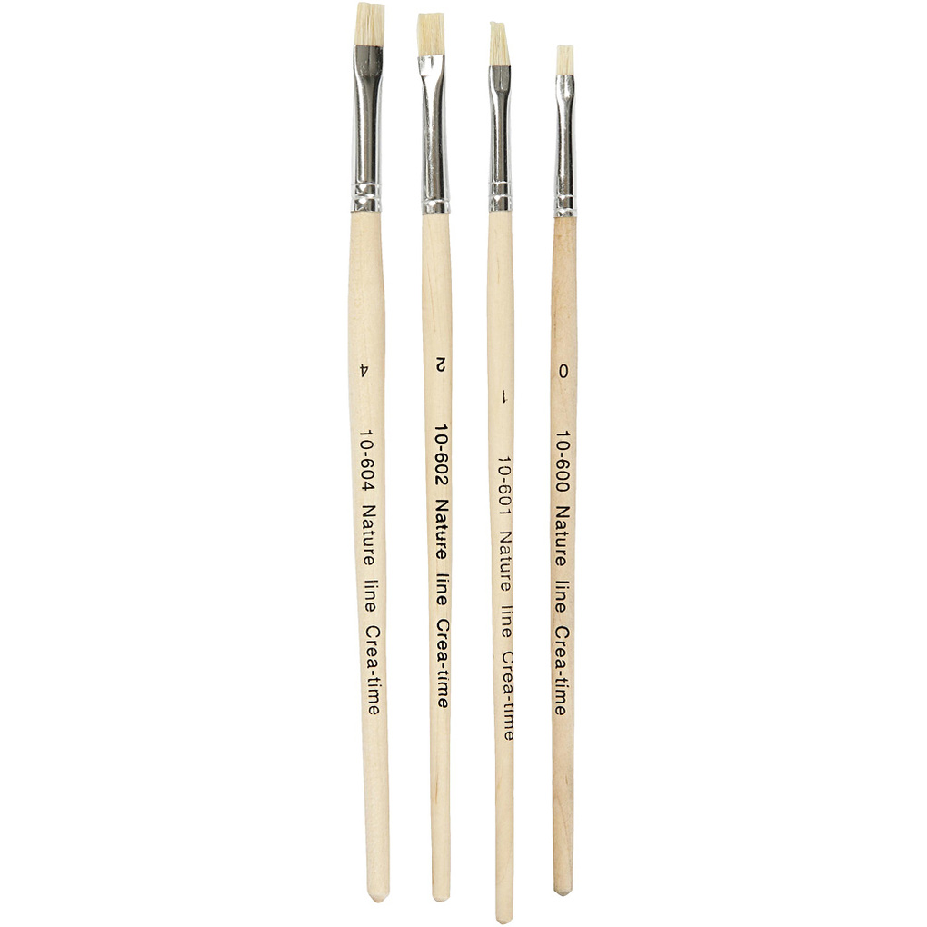 Creativ Company Nature Line Pinsel Nr. 00+1+2+4 L 185-19 cm B 5-7 mm Flach 4 Stk